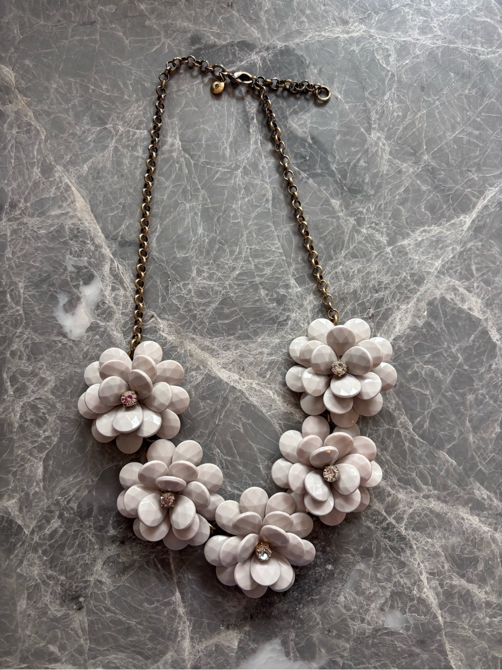 J. Crew Grey Floral Statement Necklace